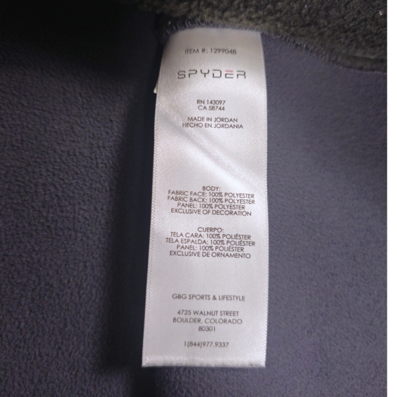 NWOT SPYDER FLEECE HALF ZIP PULLOVER SWEATER - Picture 4 of 5